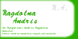 magdolna andris business card